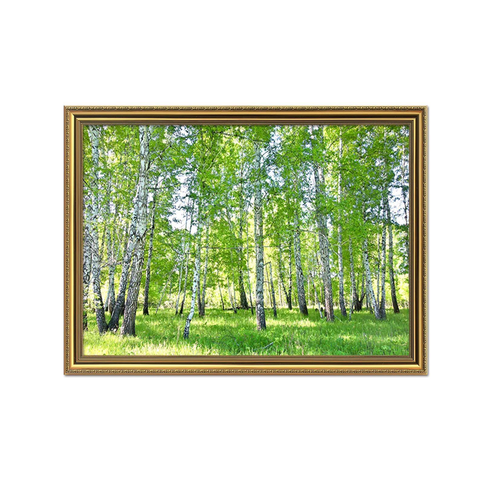 3D Shade Trees 008 Fake Framed Print Painting Wallpaper AJ Creativity Home