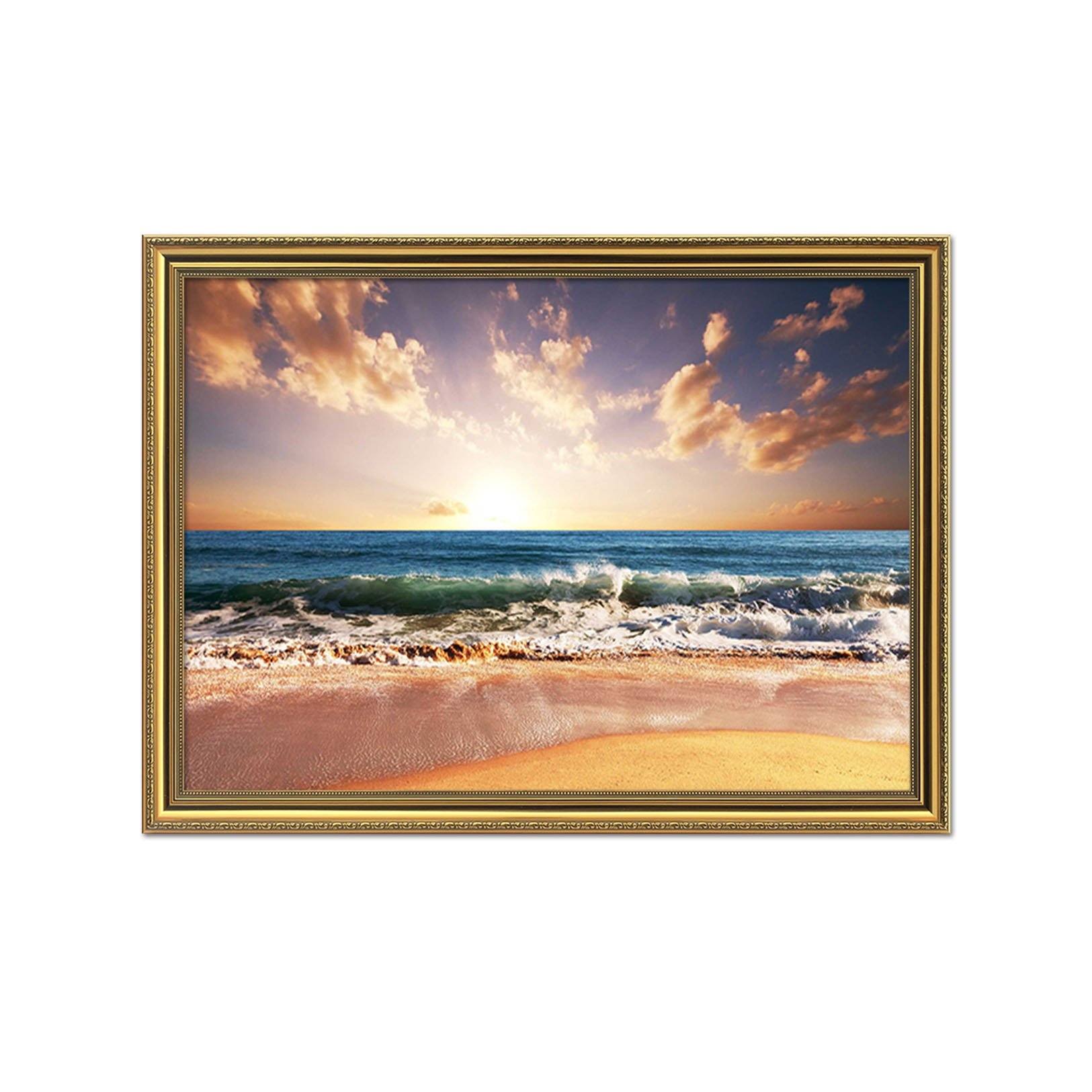 3D Surf Beach 075 Fake Framed Print Painting Wallpaper AJ Creativity Home