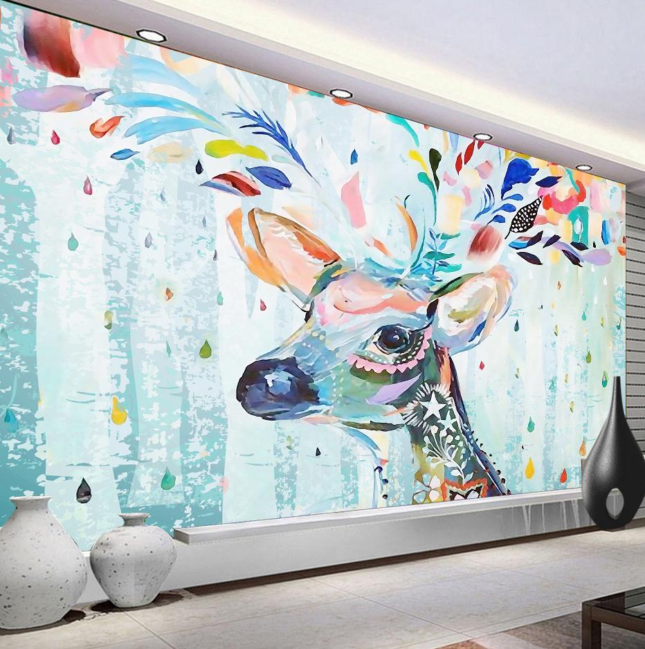 3D Deer Head 320 Wall Murals Wallpaper AJ Wallpaper 2