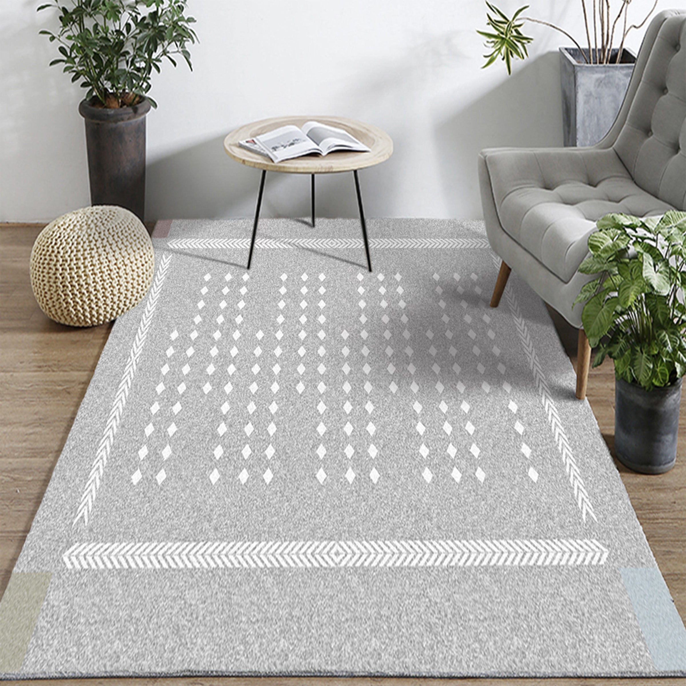 3D White Diamond WG081 Non Slip Rug Mat Mat AJ Creativity Home