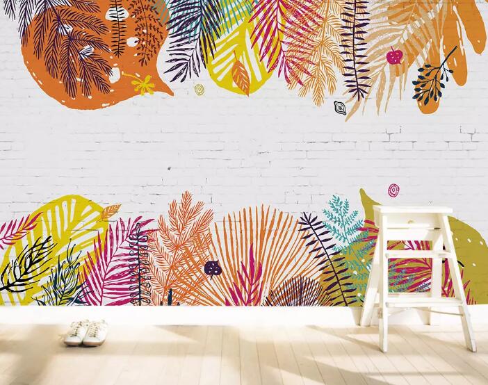 3D Colored Leaves 134 Wall Murals Wallpaper AJ Wallpaper 2