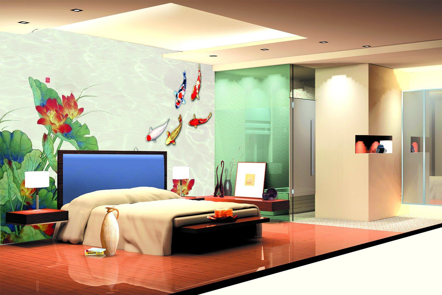 Lotus Goldfish Pond Wallpaper AJ Wallpaper 2