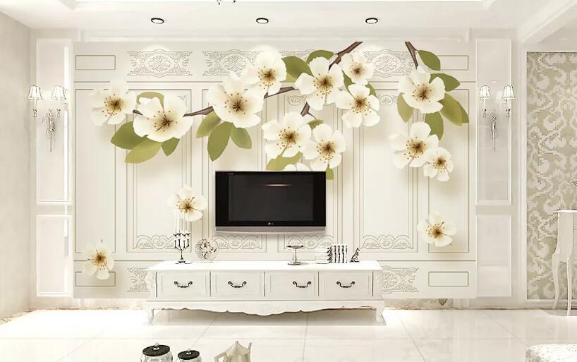 3D Pear Flower 1156 Wall Murals Wallpaper AJ Wallpaper 2