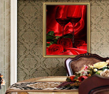 3D Red wine 060 Fake Framed Print Painting Wallpaper AJ Creativity Home 