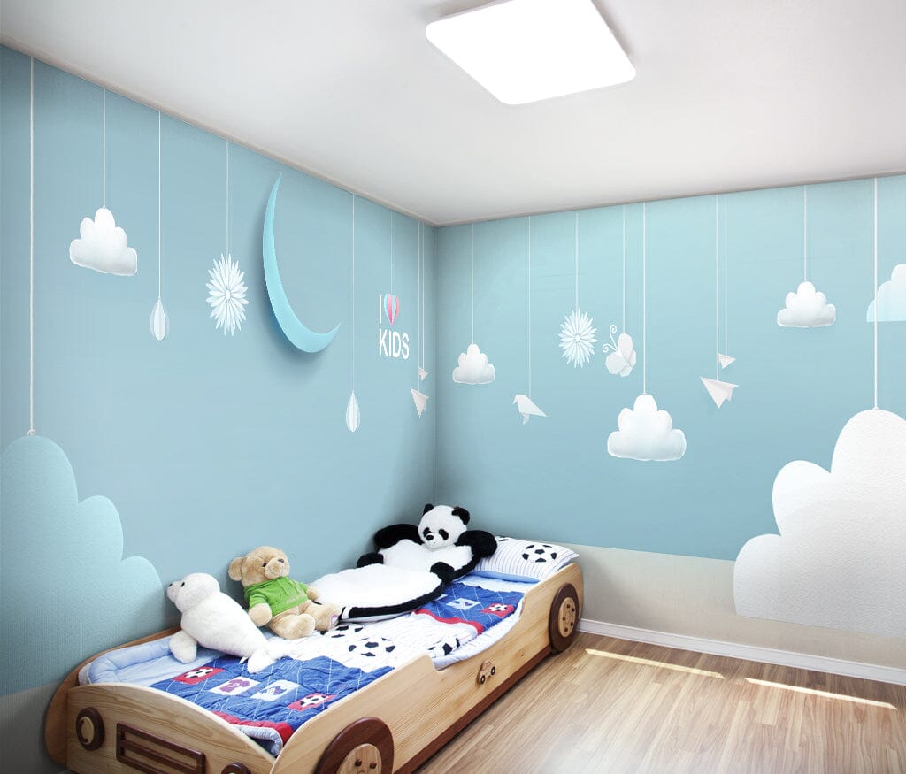 3D White Cloud Moon WC029 Wall Murals Wallpaper AJ Wallpaper 2