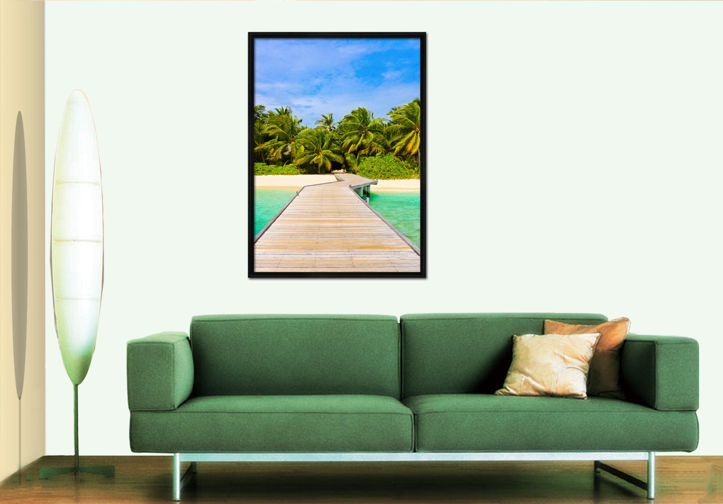 3D Wooden Bridge 011 Fake Framed Print Painting Wallpaper AJ Creativity Home