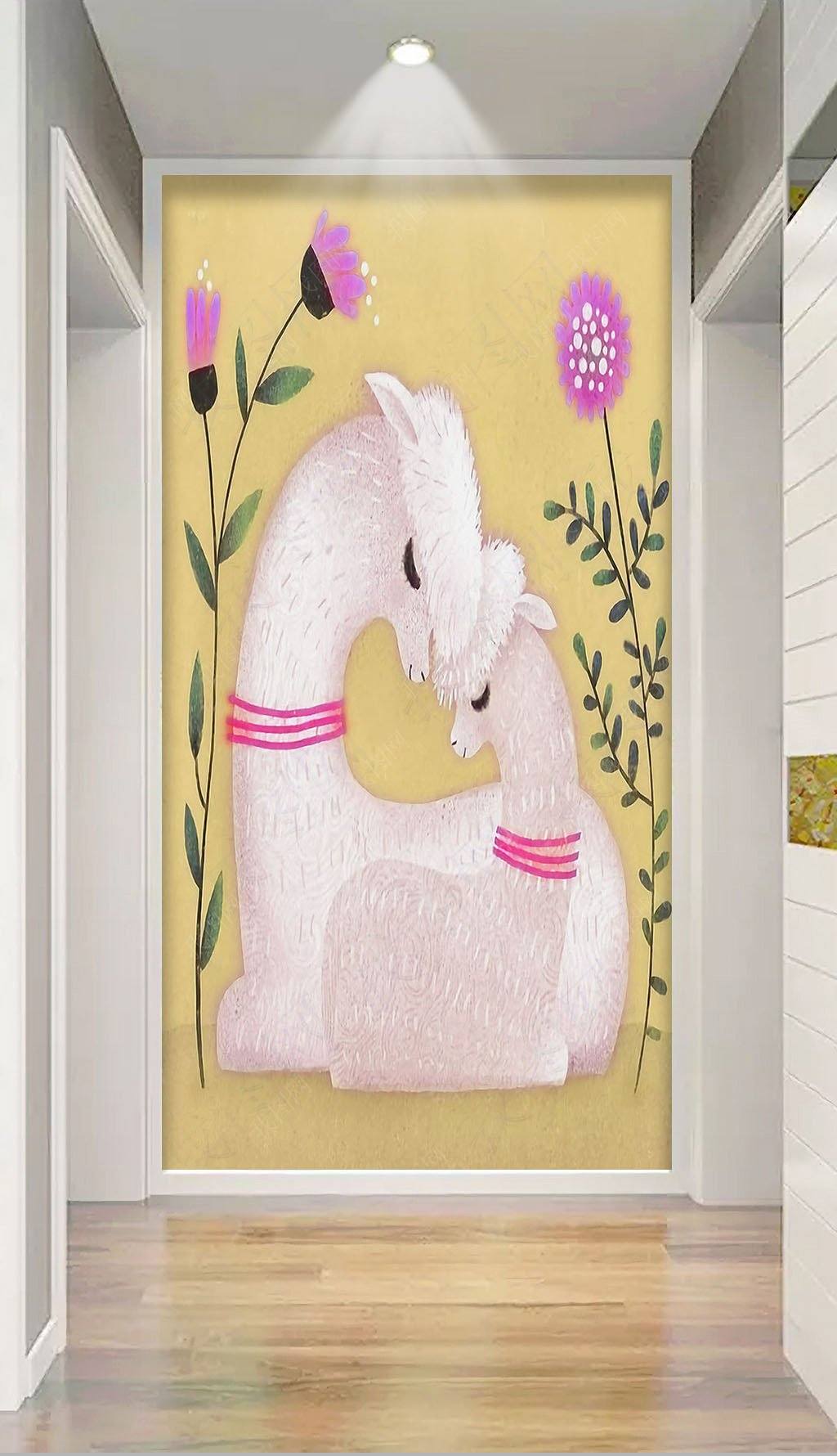 3D Cute Alpaca 672 Wall Murals Wallpaper AJ Wallpaper 2
