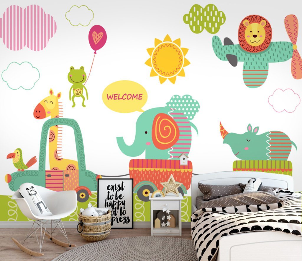 3D Elephant Lion 845 Wall Murals Wallpaper AJ Wallpaper 2