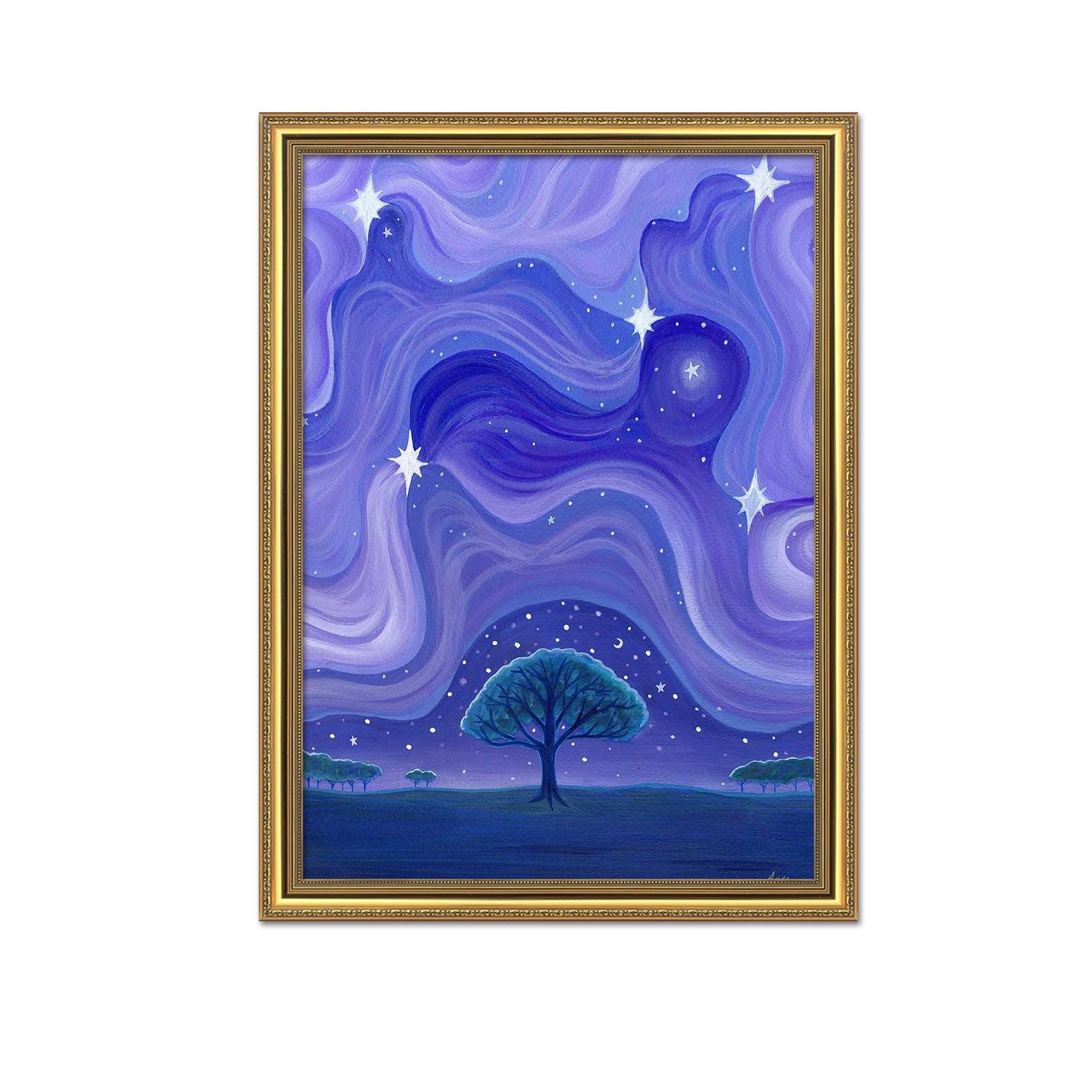 3D Abstract Tree 122 Fake Framed Print Painting Wallpaper AJ Creativity Home