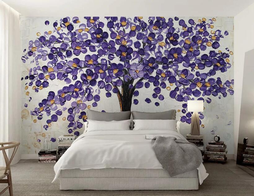 3D Purple Tree 1224 Wall Murals Wallpaper AJ Wallpaper 2