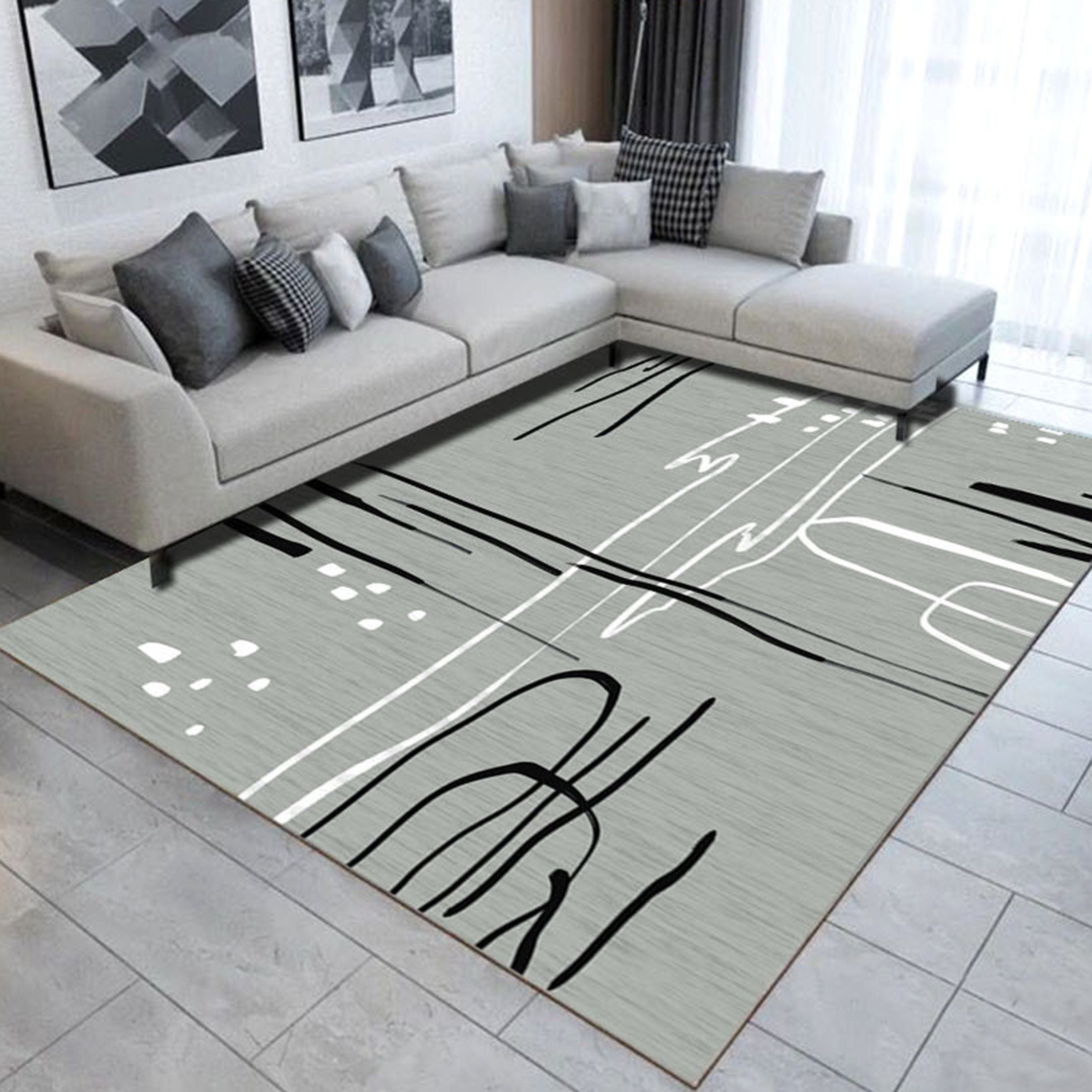 3D Black And White Lines WG495 Non Slip Rug Mat Mat AJ Creativity Home