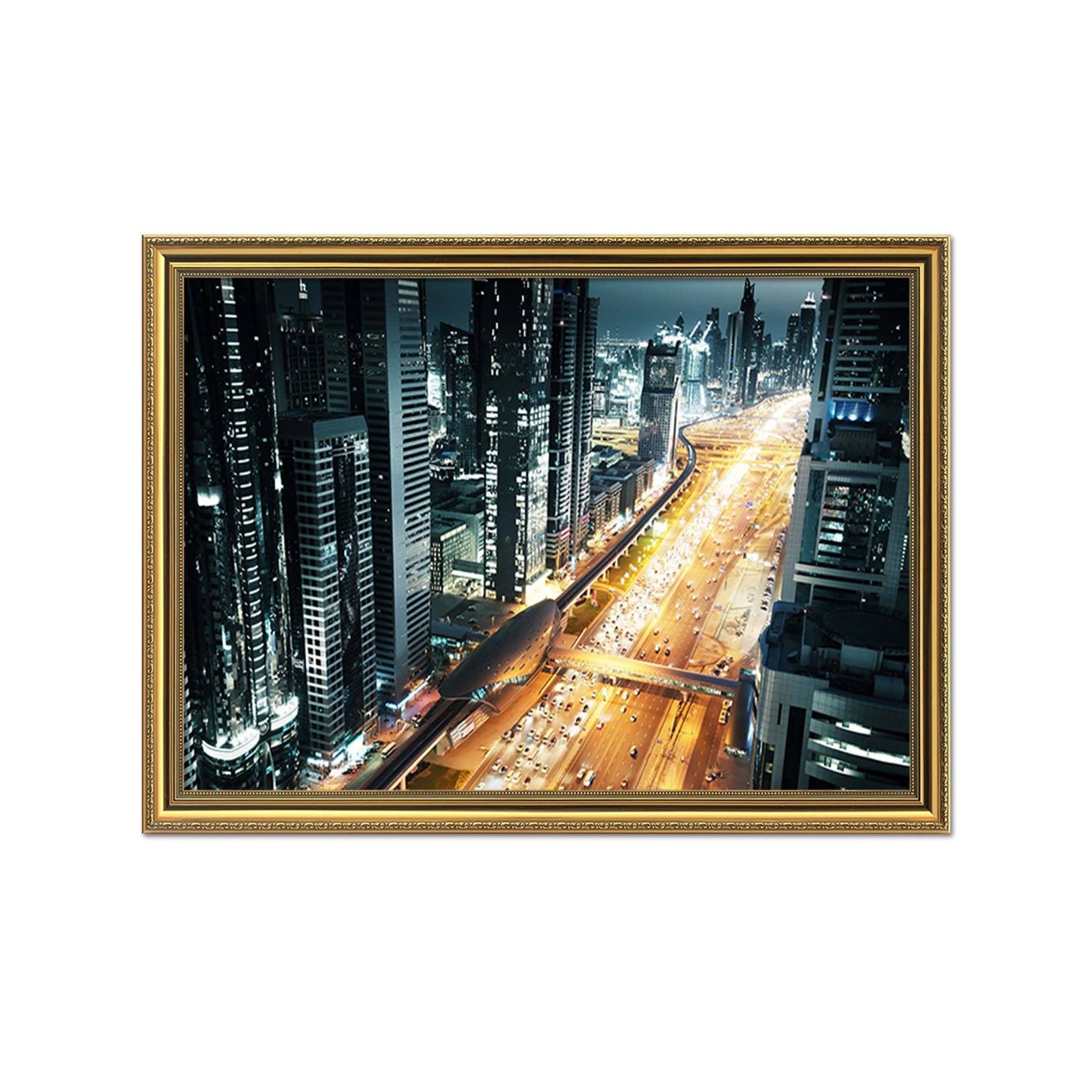 3D Night Sedan 051 Fake Framed Print Painting Wallpaper AJ Creativity Home