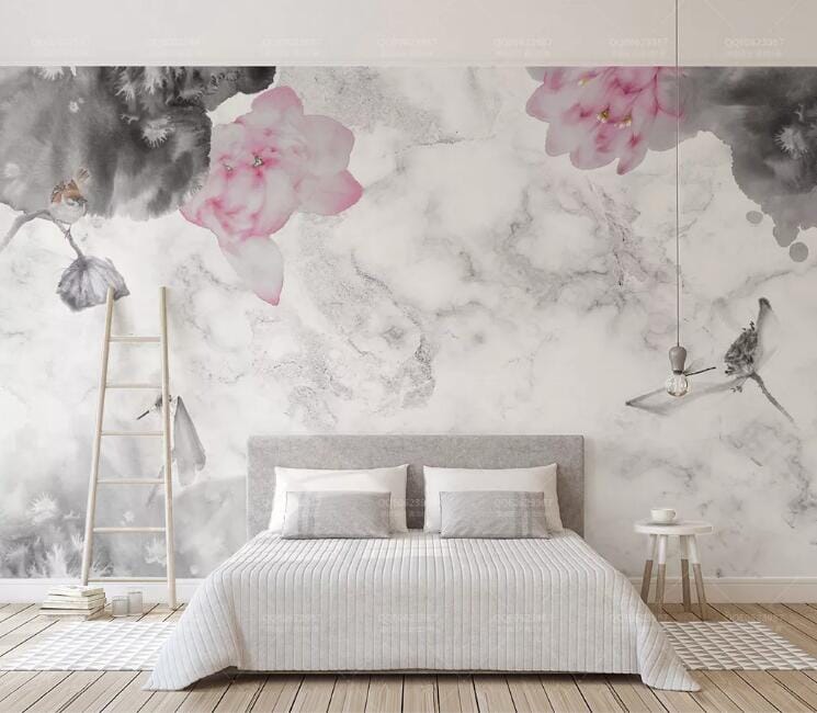 3D Painted Flowers WC207 Wall Murals Wallpaper AJ Wallpaper 2