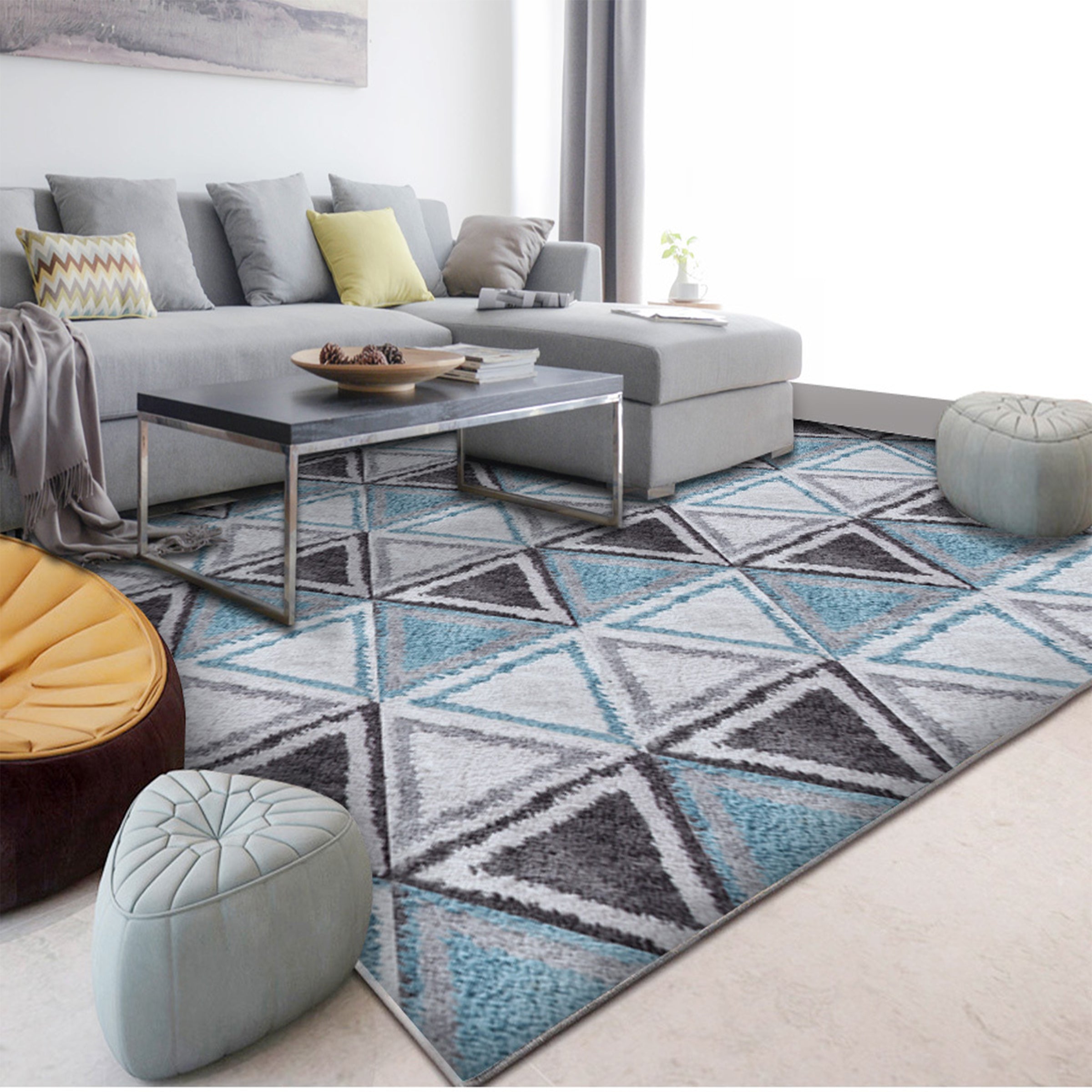 3D Colored Triangle WG141 Non Slip Rug Mat Mat AJ Creativity Home