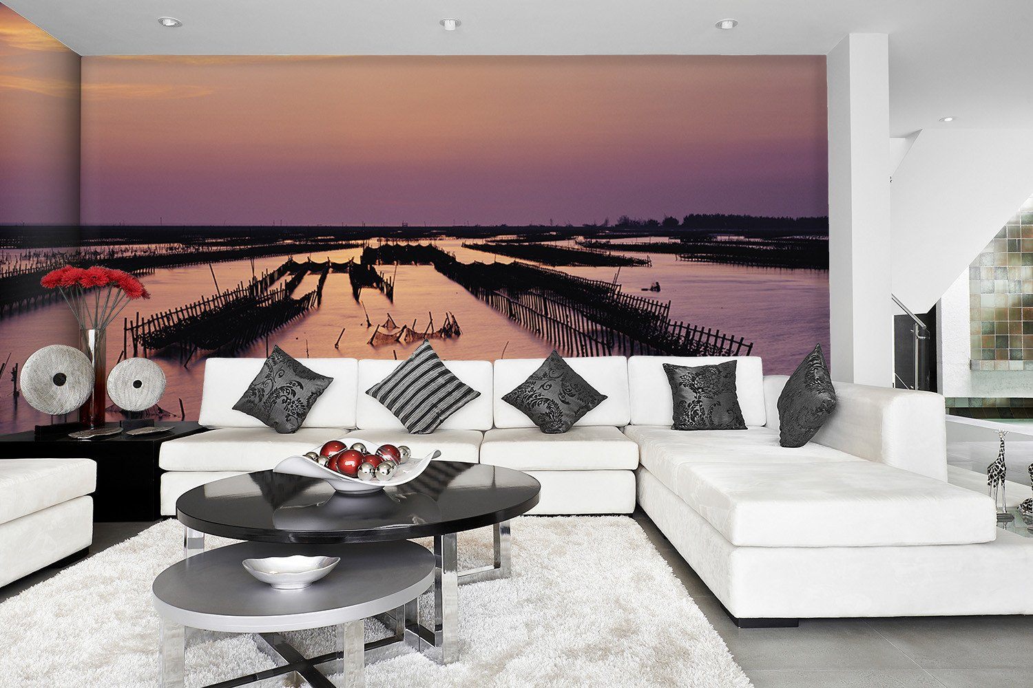 Aquafarm Sunset Wallpaper AJ Wallpaper