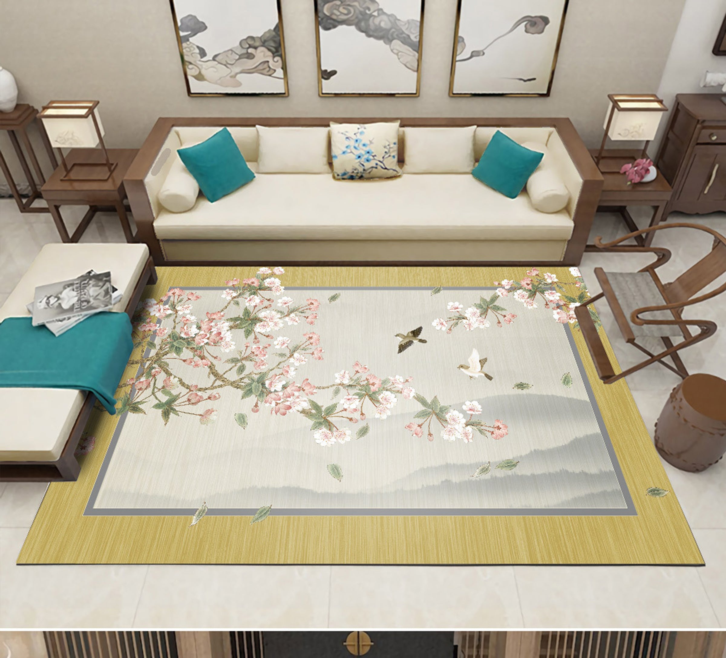 3D Flower Bird WG315 Non Slip Rug Mat Mat AJ Creativity Home