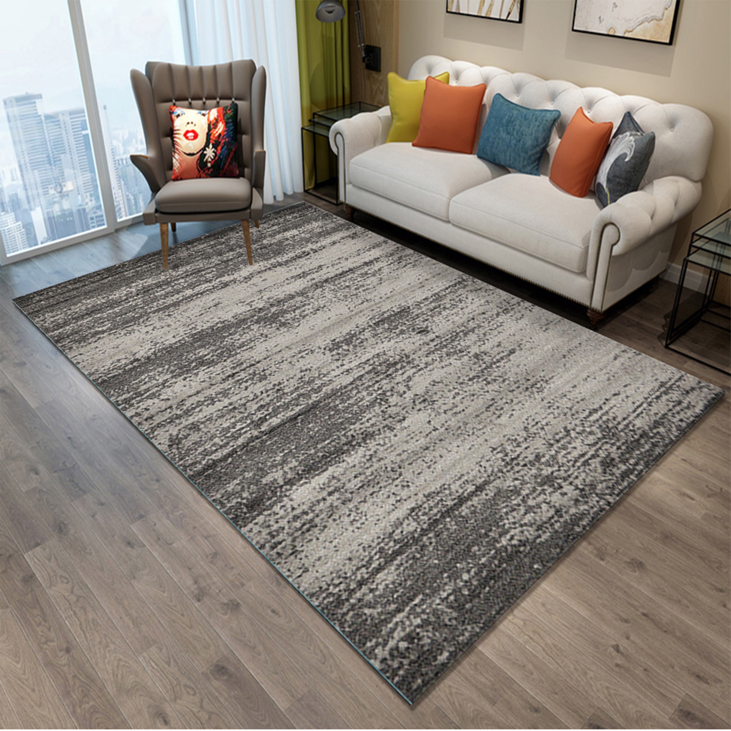 3D Light Vertical Stripes WG135 Non Slip Rug Mat Mat AJ Creativity Home