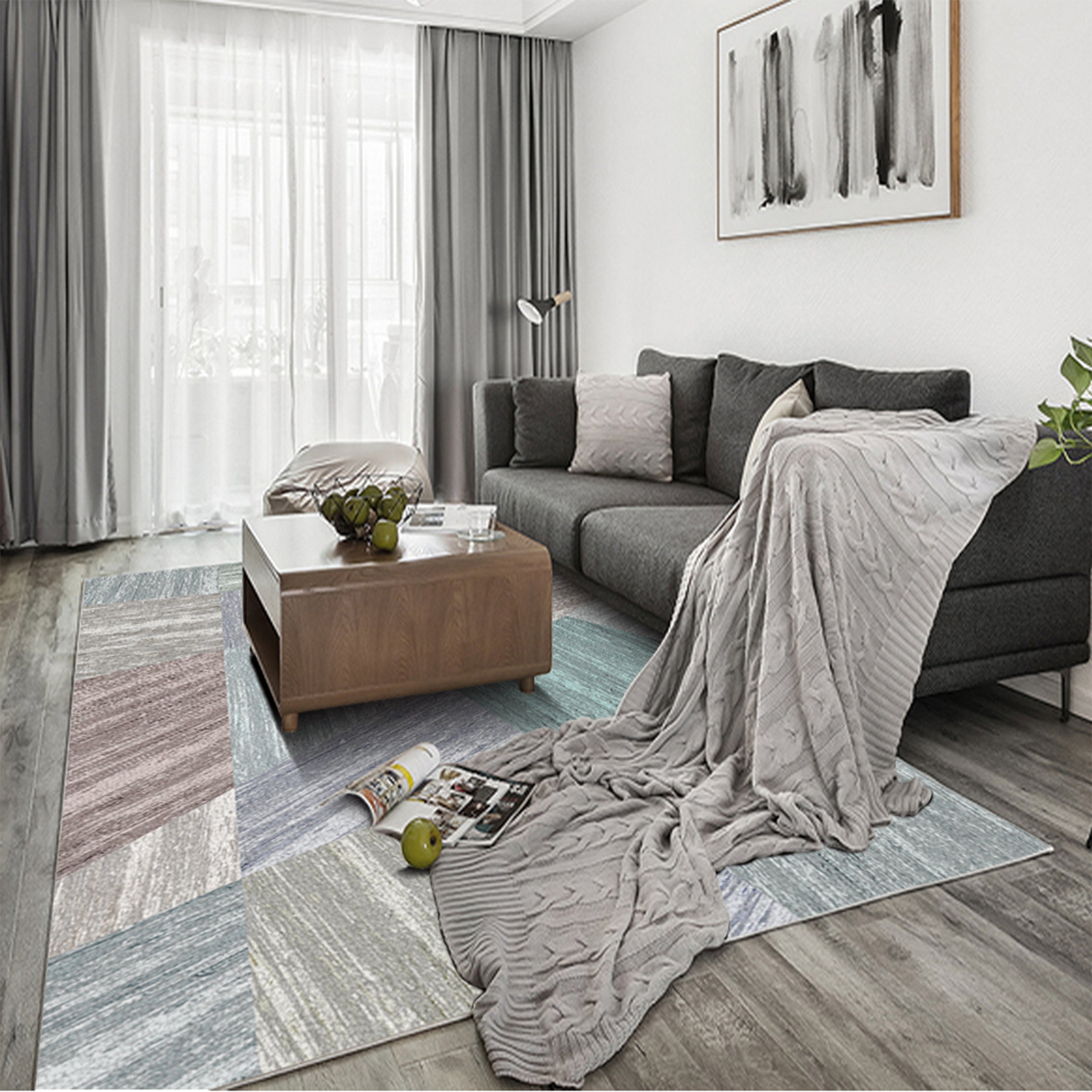 3D Color Geometry WG083 Non Slip Rug Mat Mat AJ Creativity Home