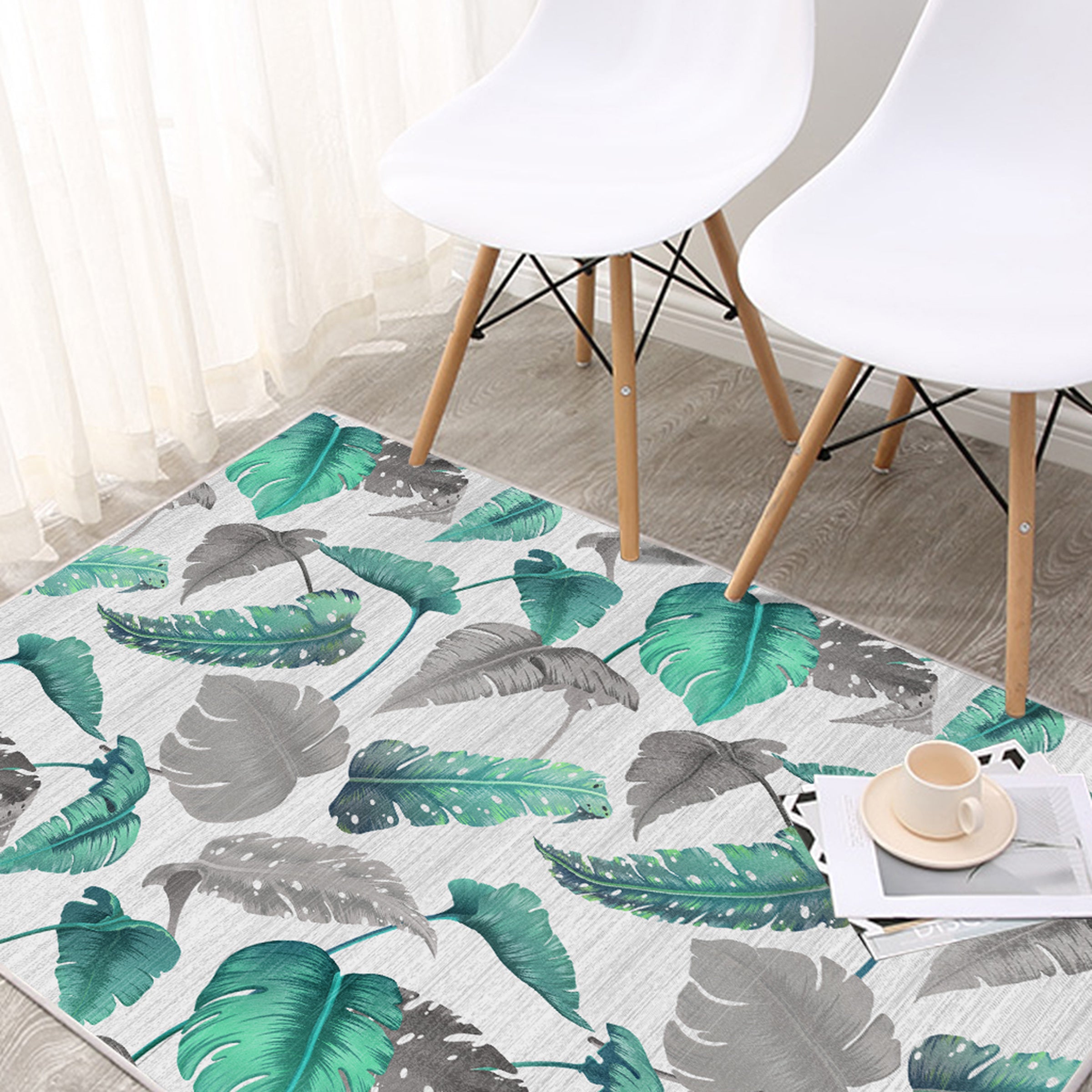 3D Green Leaves WG546 Non Slip Rug Mat Mat AJ Creativity Home