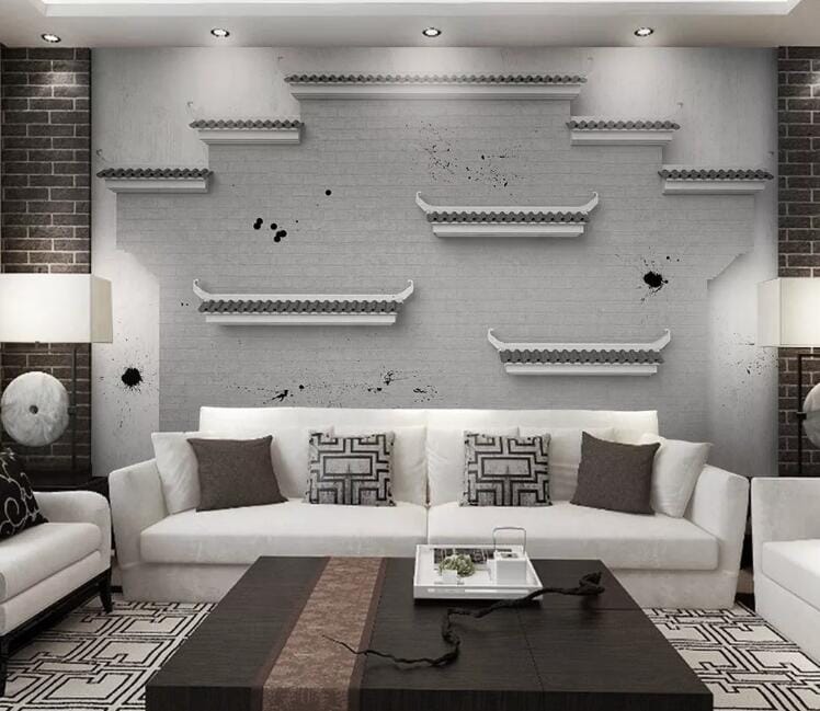 3D Simple Eaves WC209 Wall Murals Wallpaper AJ Wallpaper 2