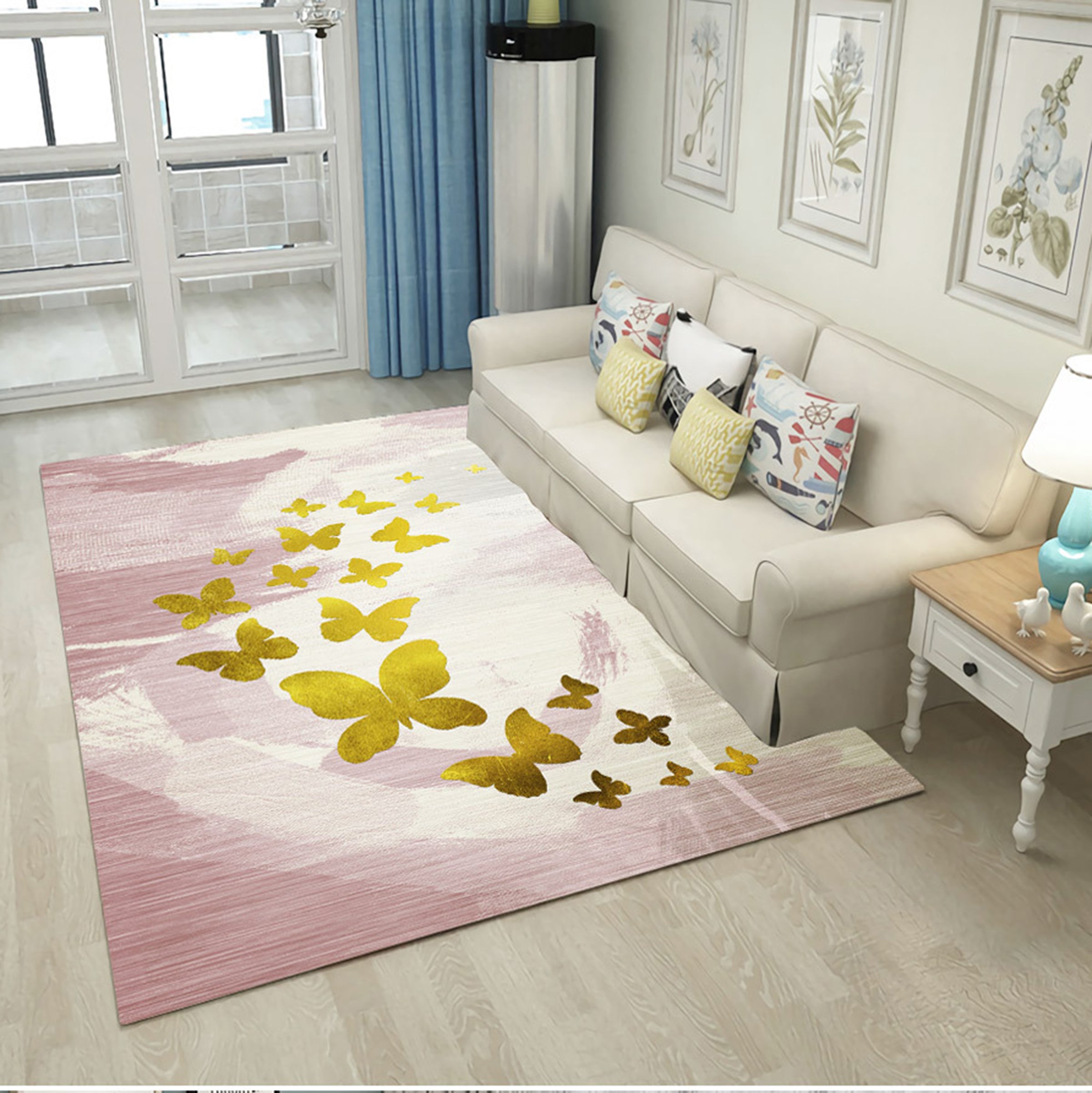 3D Golden Butterfly WG299 Non Slip Rug Mat Mat AJ Creativity Home