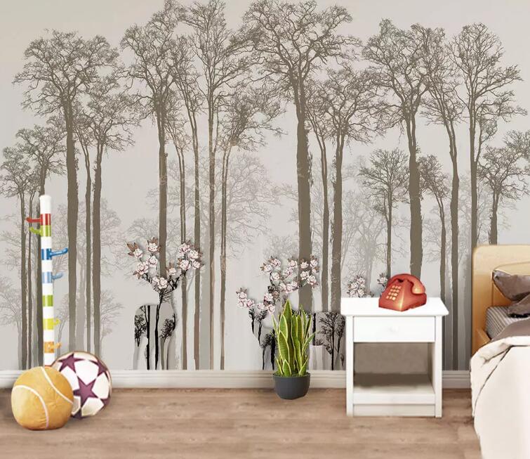 3D Misty Woods 1143 Wall Murals Wallpaper AJ Wallpaper 2