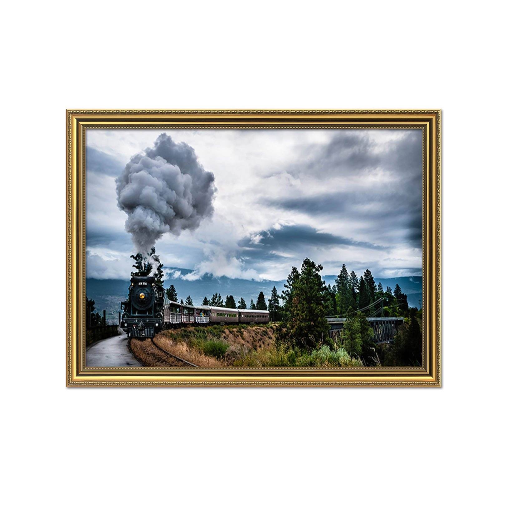 3D Long Train 132 Fake Framed Print Painting Wallpaper AJ Creativity Home