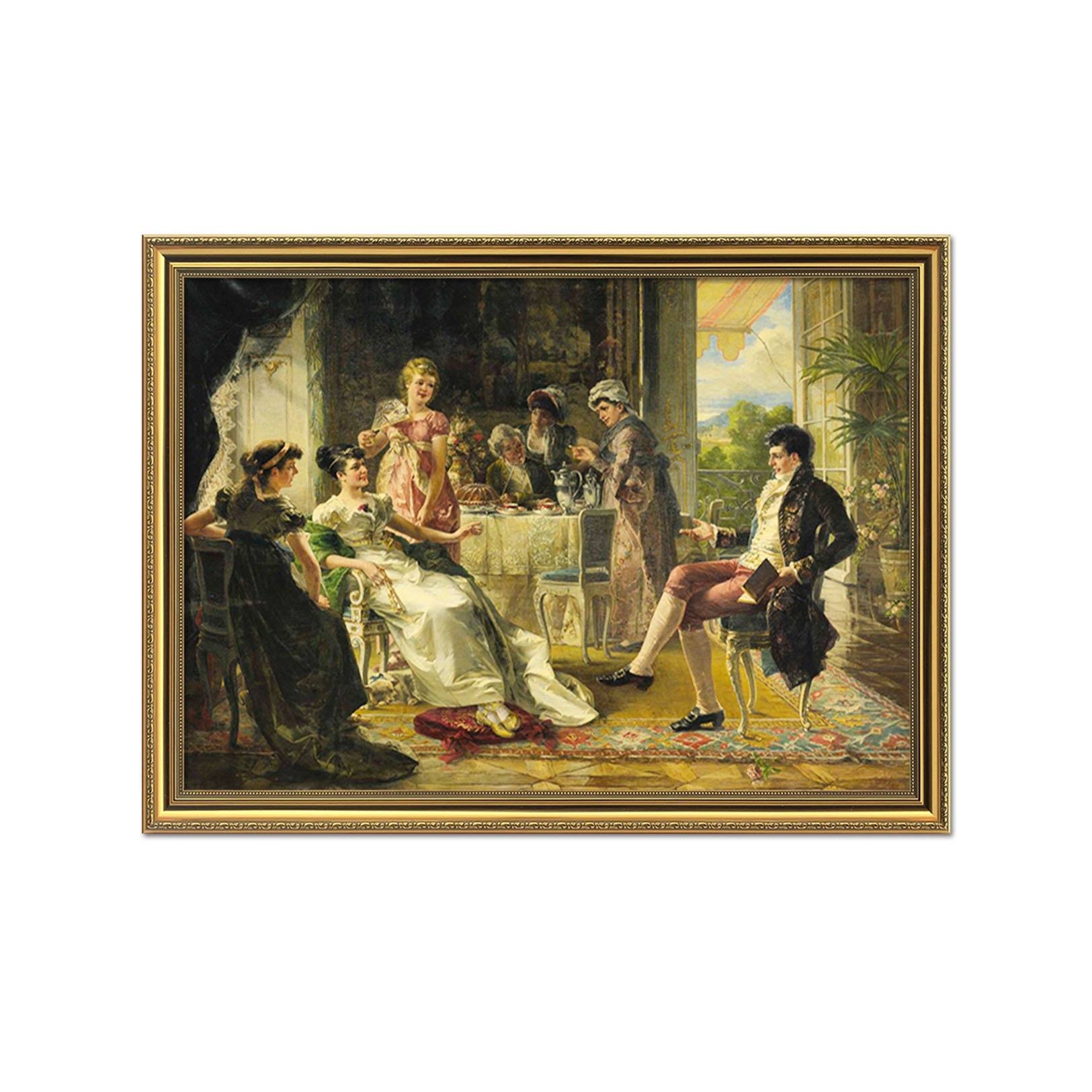 3D Aristocratic Talk 046 Fake Framed Print Painting Wallpaper AJ Creativity Home