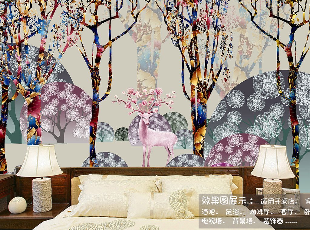 3D Colored Elk 209 Wall Murals Wallpaper AJ Wallpaper 2