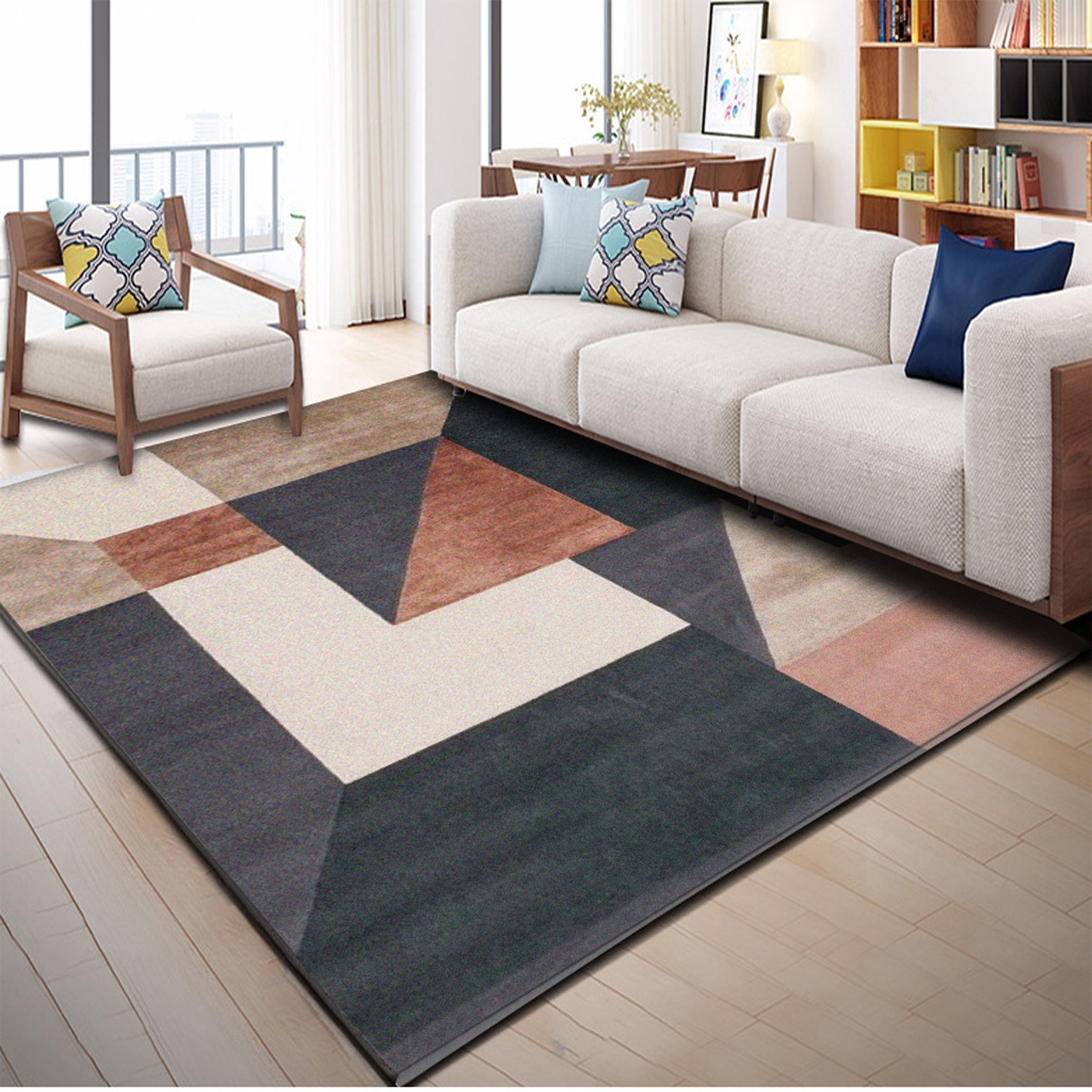 3D Color Geometry WG133 Non Slip Rug Mat Mat AJ Creativity Home