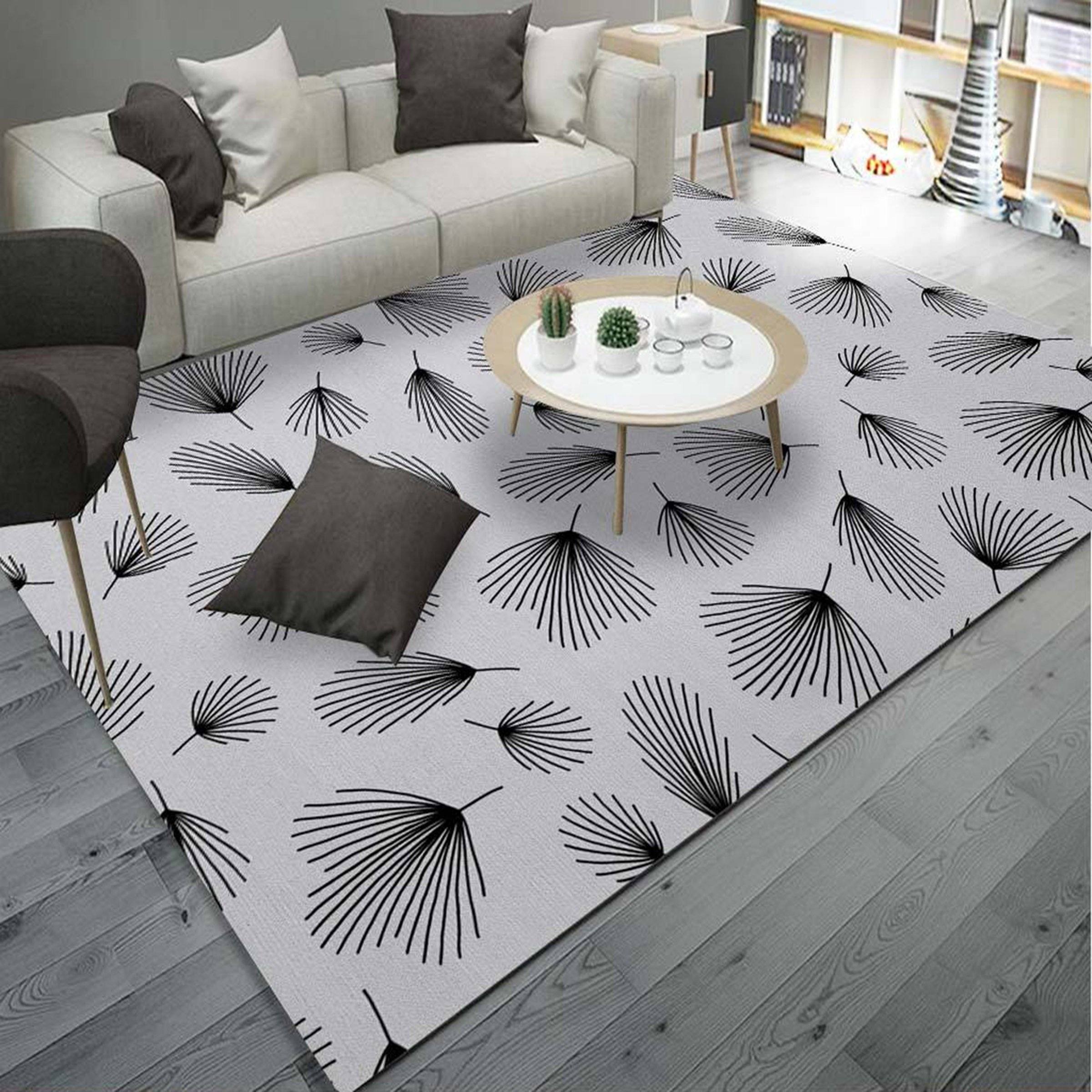3D Black Leaves WG073 Non Slip Rug Mat Mat AJ Creativity Home