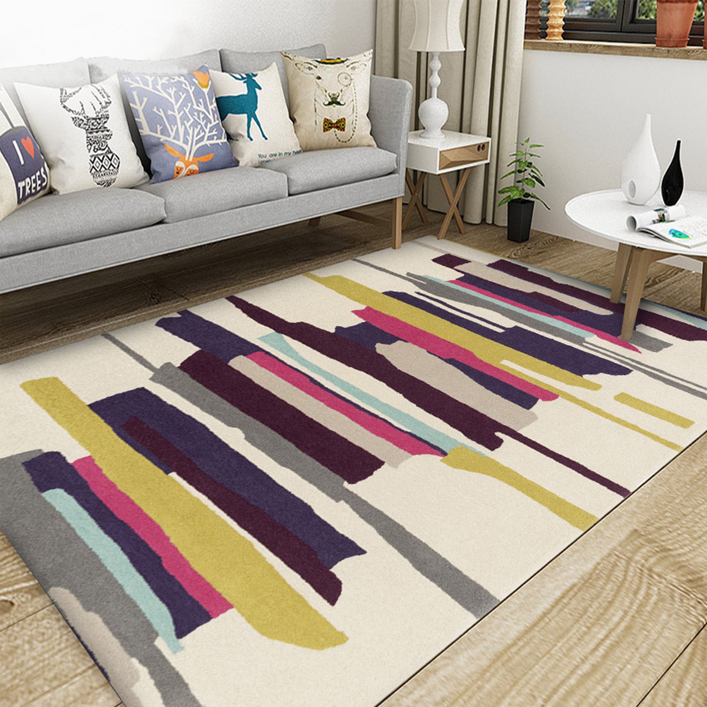 3D Color Stripe WG170 Non Slip Rug Mat Mat AJ Creativity Home