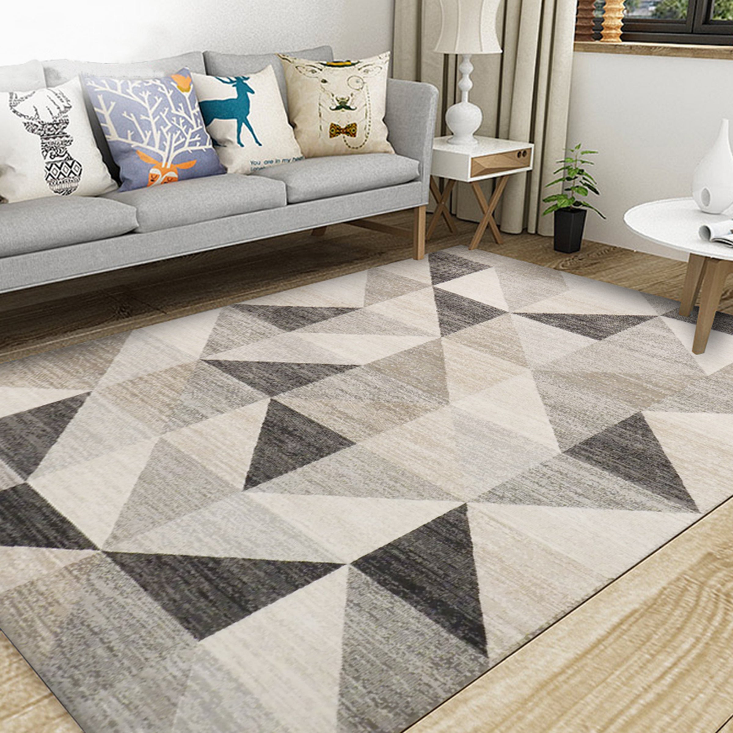 3D Colored Triangles WG024 Non Slip Rug Mat Mat AJ Creativity Home