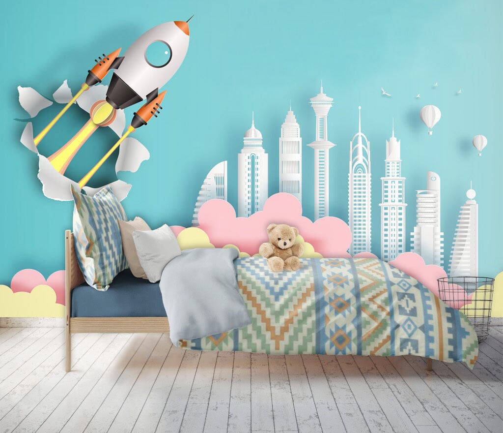 3D Rocket Launch WC082 Wall Murals Wallpaper AJ Wallpaper 2