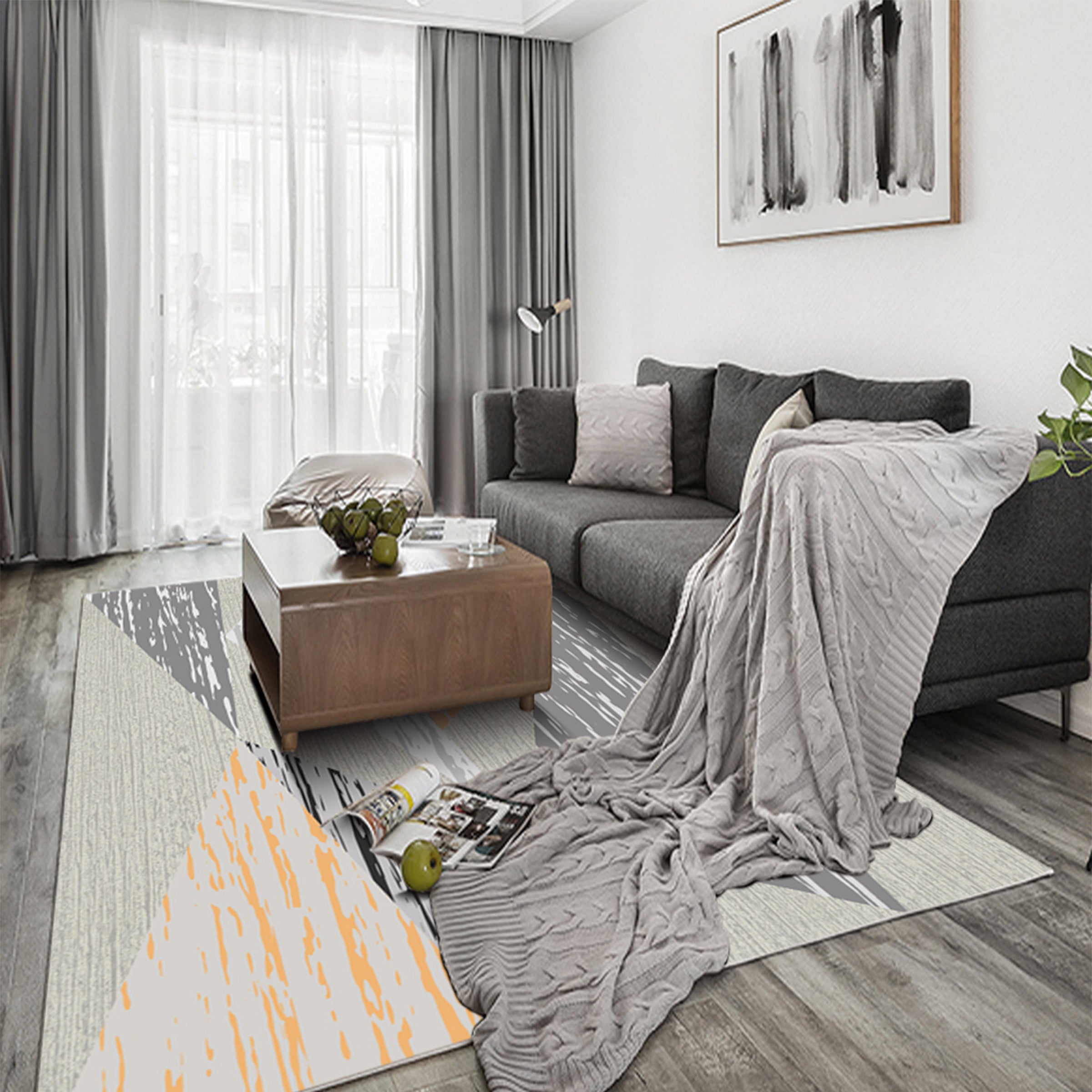 3D Color Geometry WG102 Non Slip Rug Mat Mat AJ Creativity Home