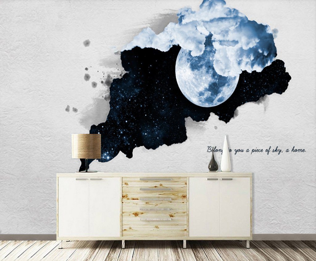 3D Moon 323 Wall Murals Wallpaper AJ Wallpaper 2