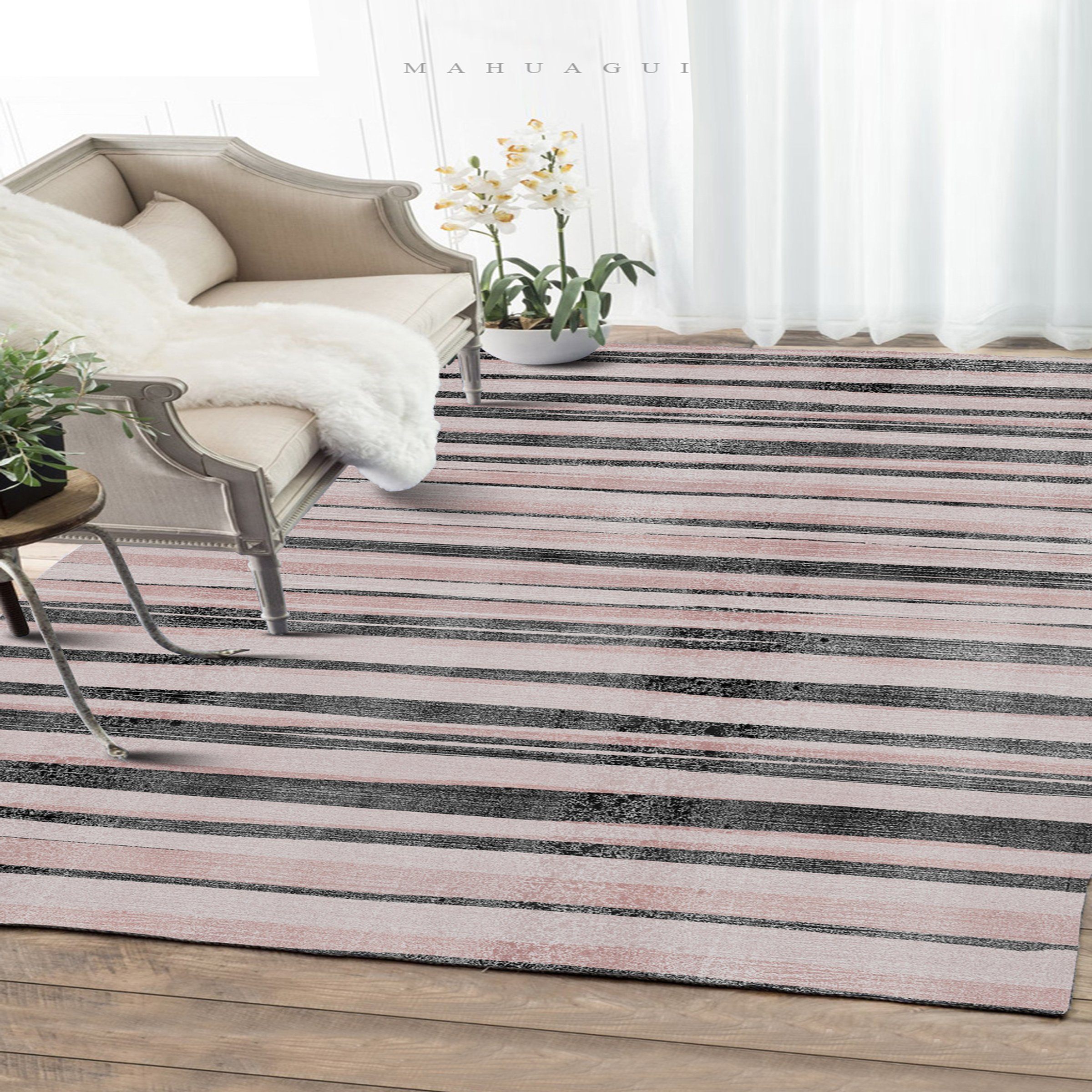 3D Black Strips WG046 Non Slip Rug Mat Mat AJ Creativity Home