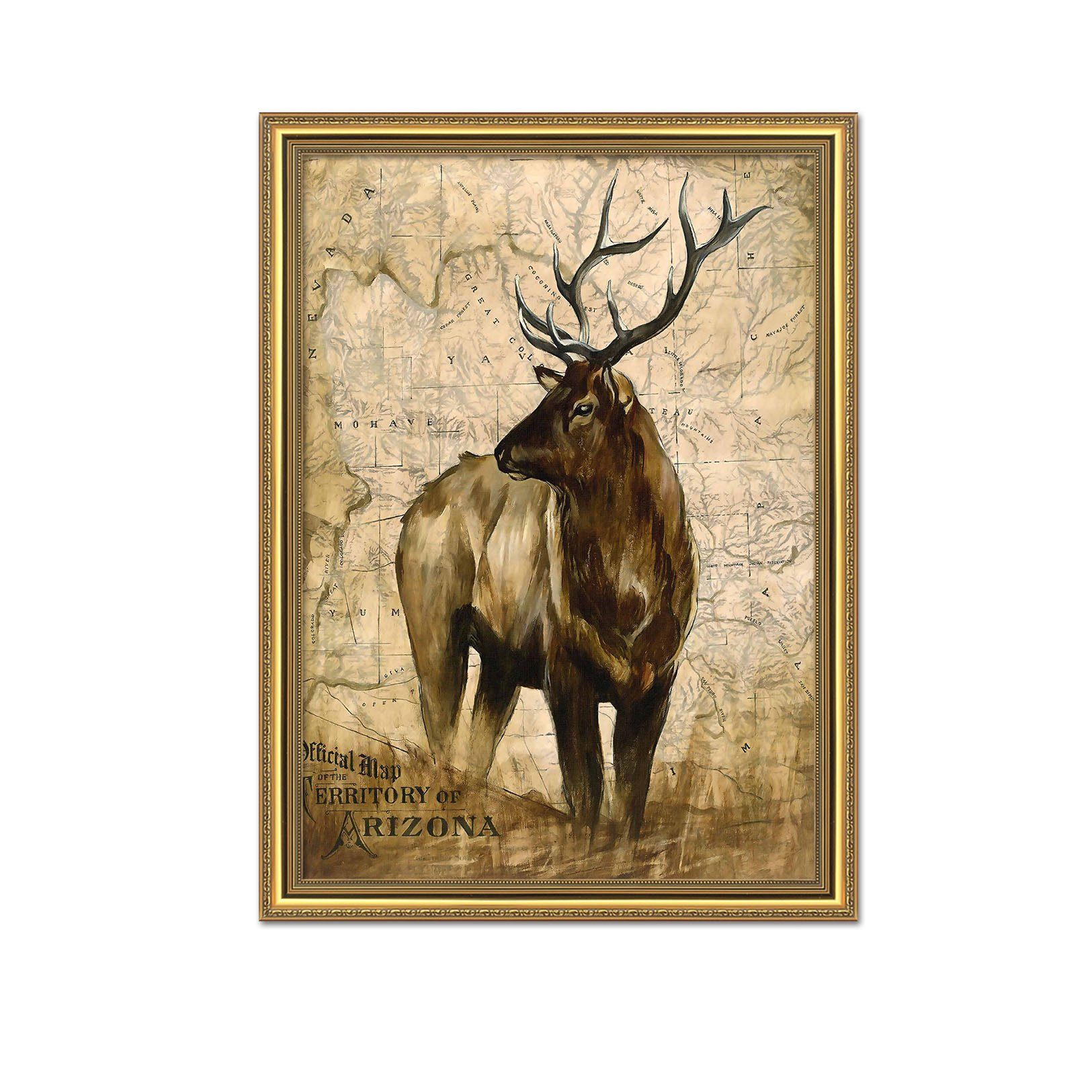 3D Leisurely Deer 108 Fake Framed Print Painting Wallpaper AJ Creativity Home