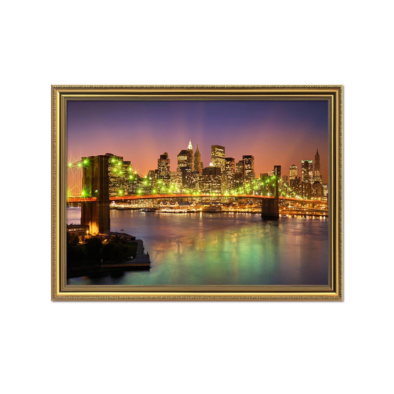 3D Lighting Bridge 154 Fake Framed Print Painting Wallpaper AJ Creativity Home