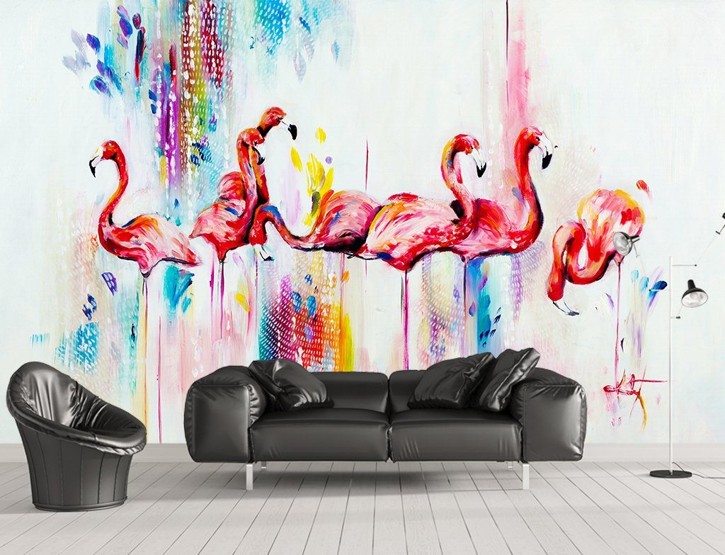 3D Flamingo 310 Wall Murals Wallpaper AJ Wallpaper 2