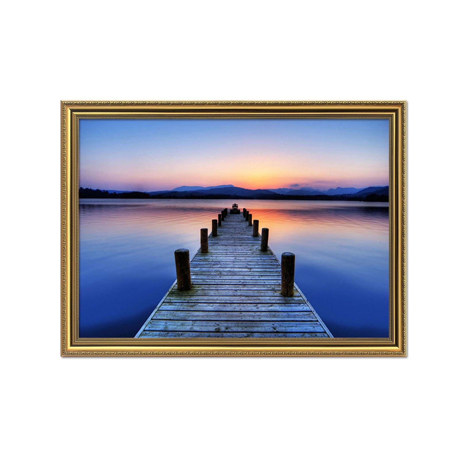 3D Tranquil Lakeside 136 Fake Framed Print Painting Wallpaper AJ Creativity Home