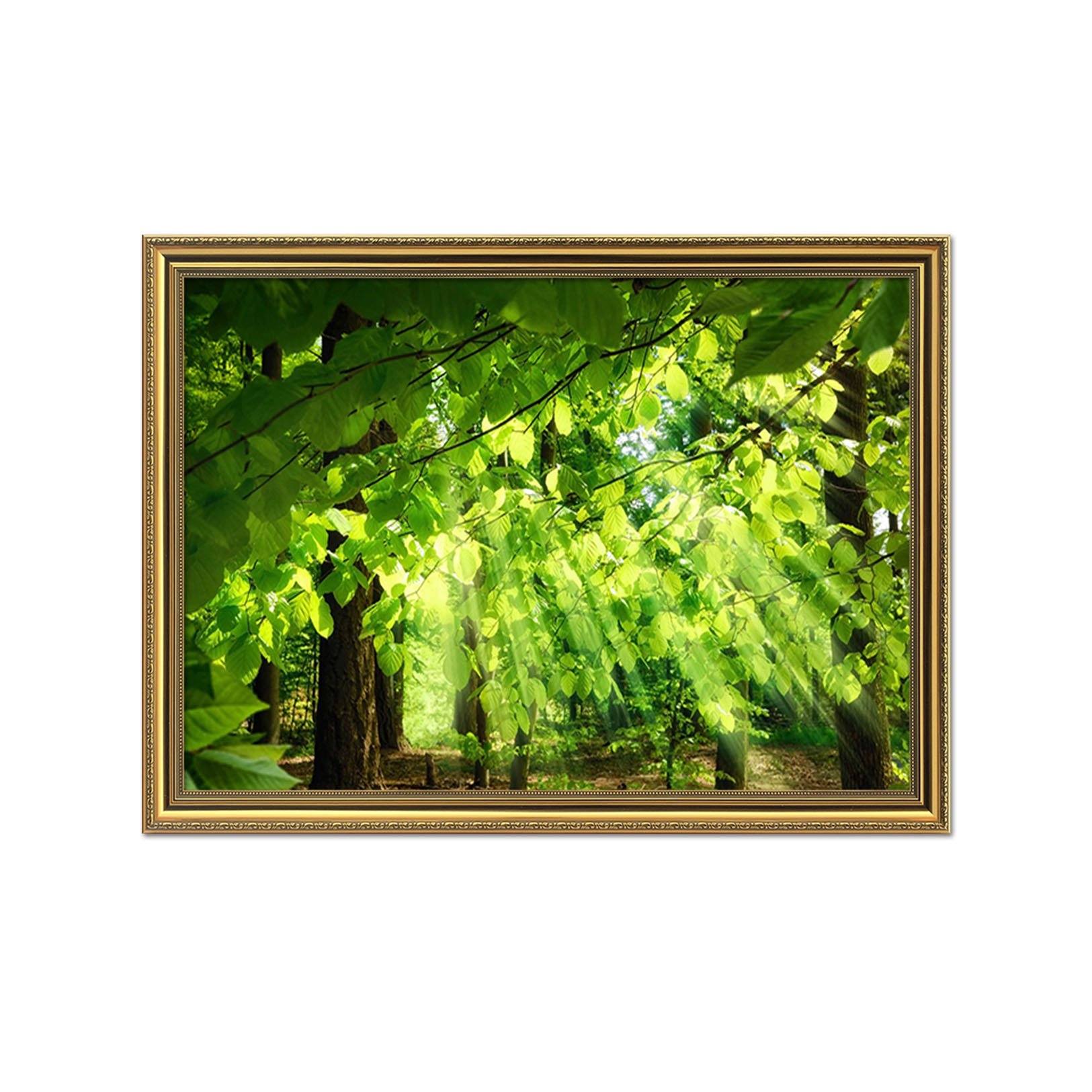 3D Shade Trees 010 Fake Framed Print Painting Wallpaper AJ Creativity Home