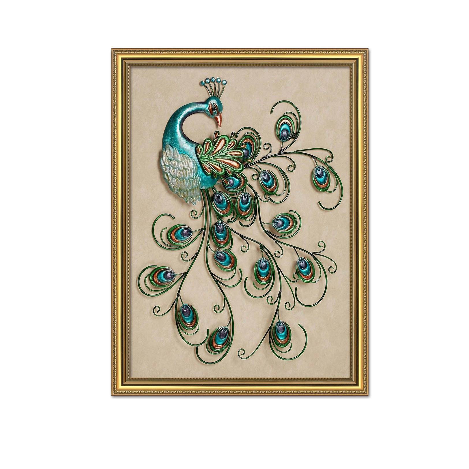 3D Beautiful Peacock 069 Fake Framed Print Painting Wallpaper AJ Creativity Home