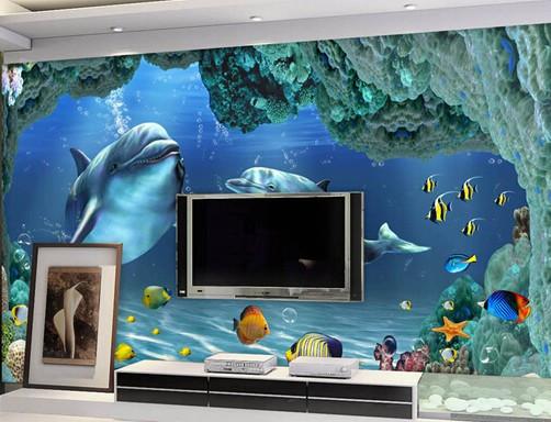 Swimming Dolphins 1 Wallpaper AJ Wallpaper