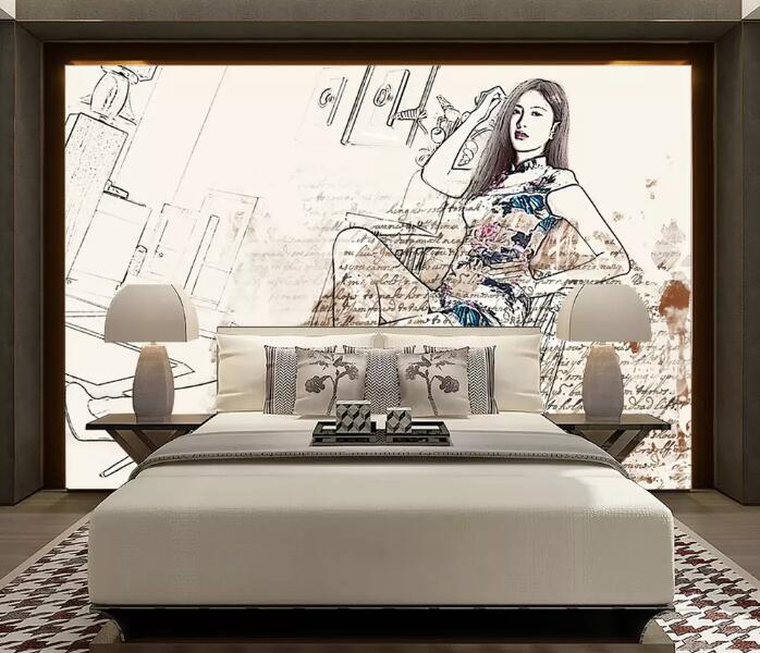 3D Fashion Lady 1324 Wall Murals Wallpaper AJ Wallpaper 2