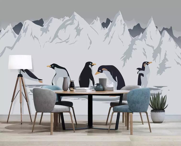 3D Arctic Penguin 1326 Wall Murals Wallpaper AJ Wallpaper 2