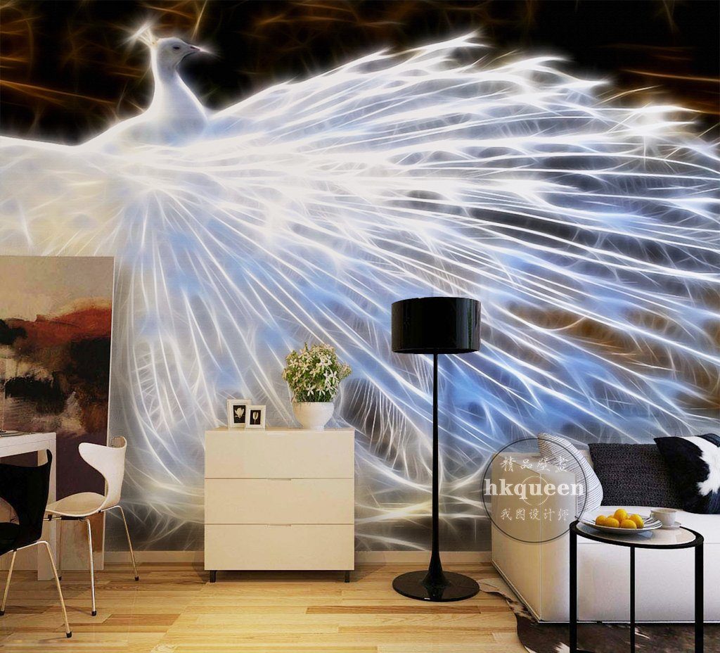 3D White Peacock 387 Wall Murals Wallpaper AJ Wallpaper 2