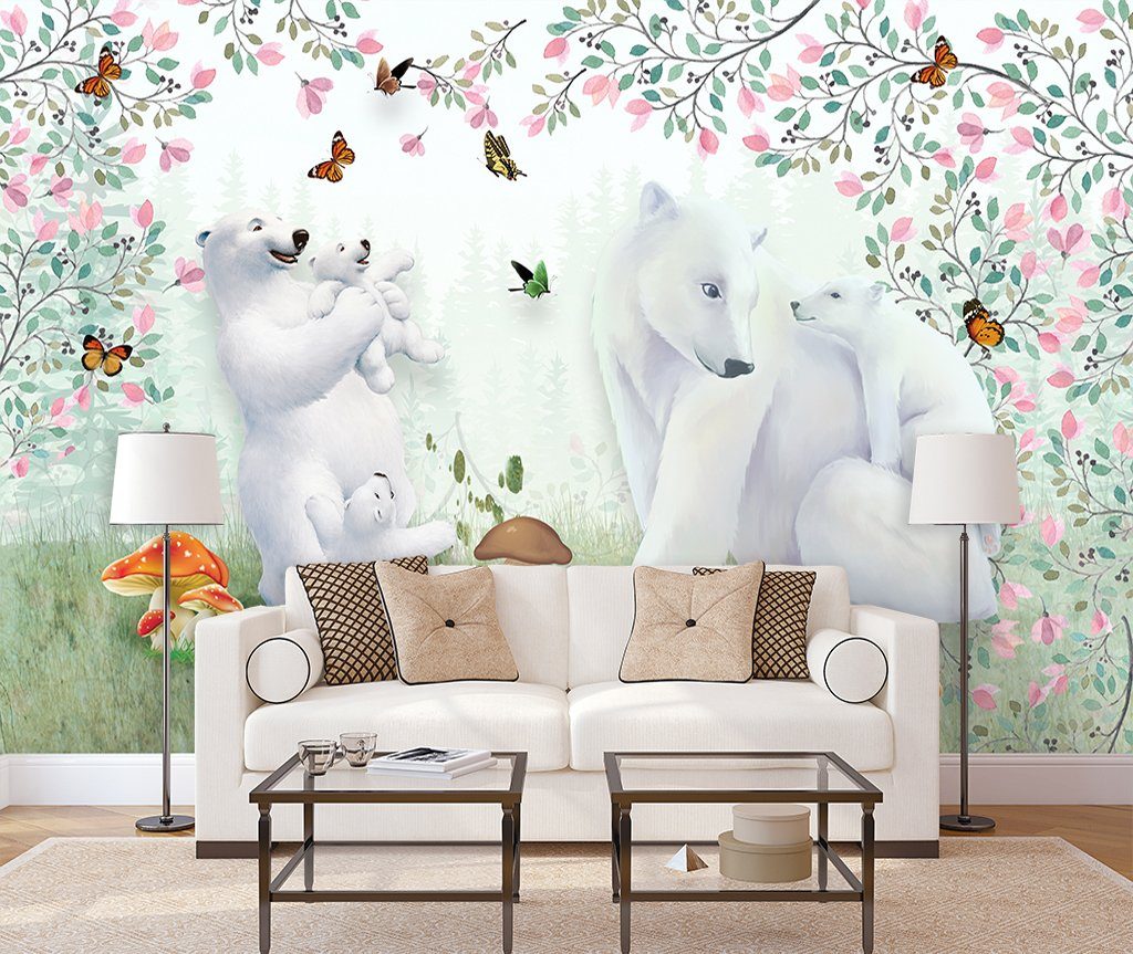 3D Polar Bear 596 Wall Murals Wallpaper AJ Wallpaper 2