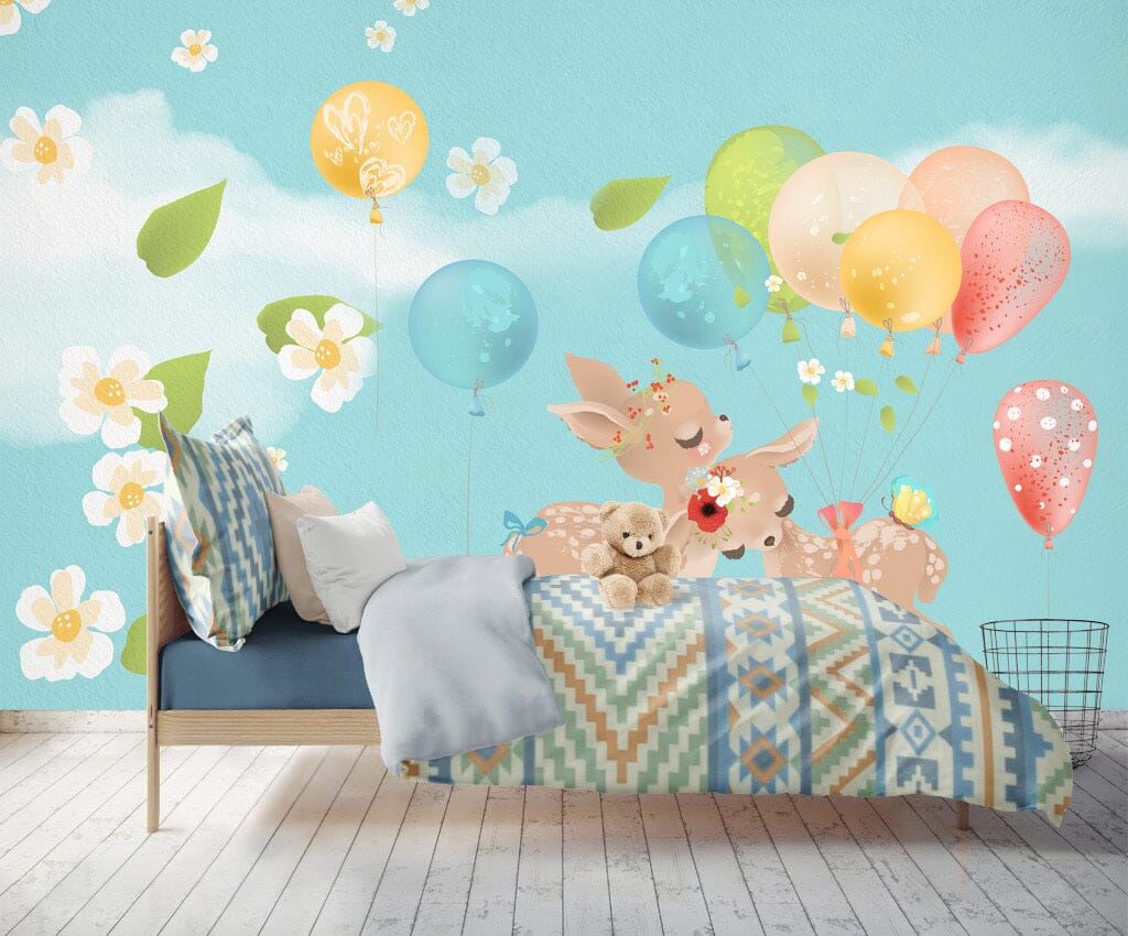 3D Colorful Balloons WC031 Wall Murals Wallpaper AJ Wallpaper 2