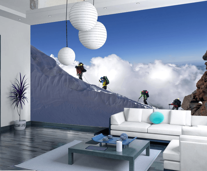 Hiking Snow Mountain Wallpaper AJ Wallpaper